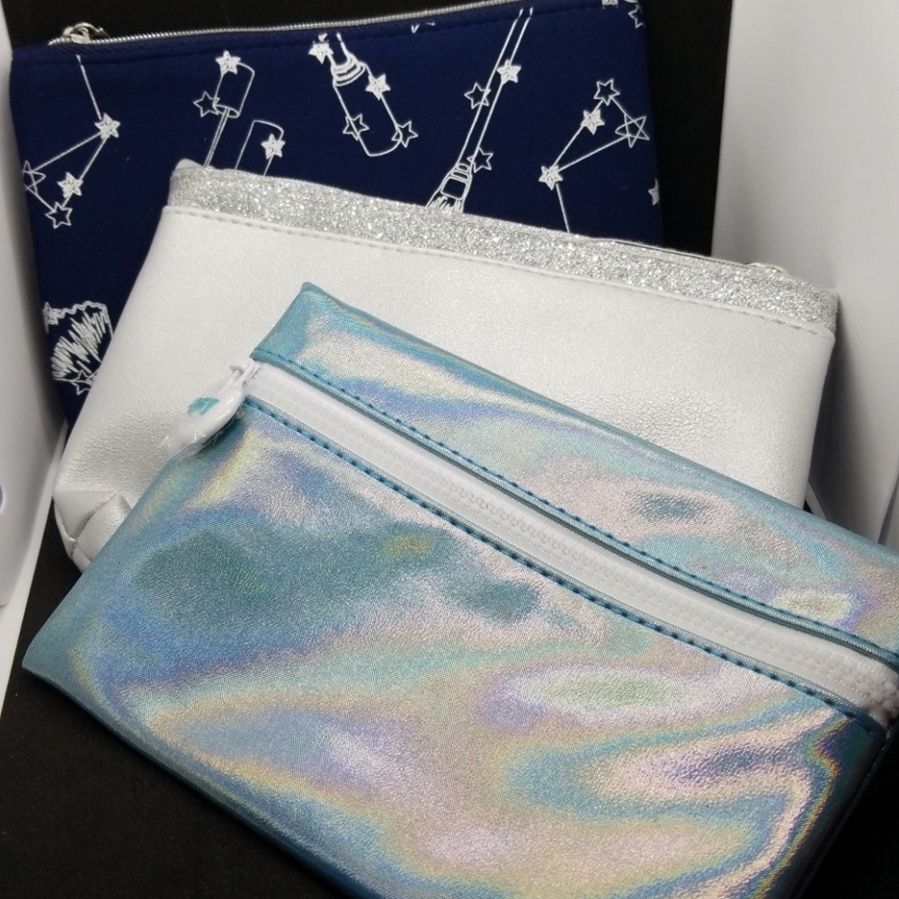 Set of 3 Ipsy cosmetic bags
